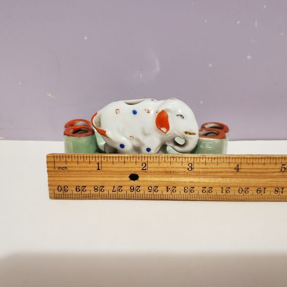 Ashtray Vintage Elephant Japanese Porcelain Figurine 4"×2"×2" - Picture 10 of 12